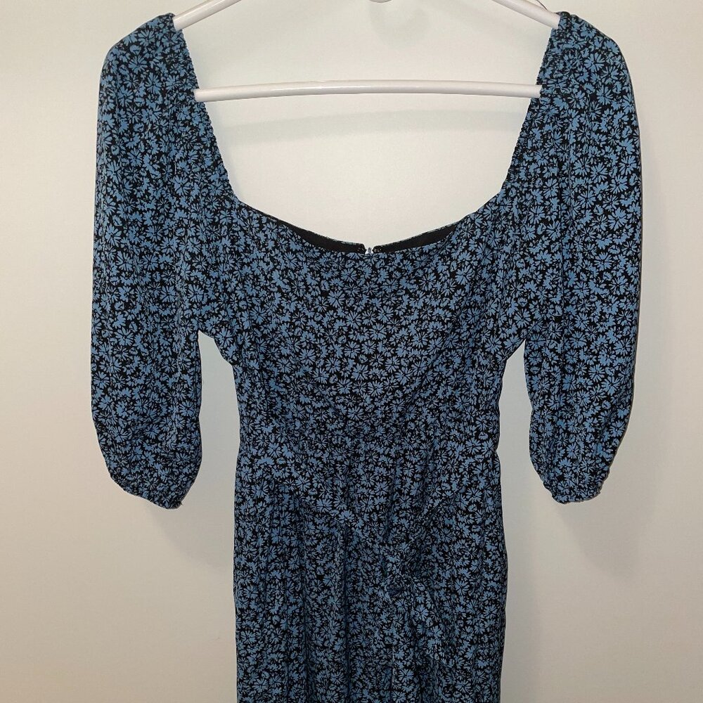 Forever 21 Flowy Blue Floral Dress Small